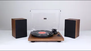 1 BY ONE Wireless Turntable Hi Fi System with Speaker Installation Video