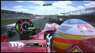 Fernando Alonso onboard start British GP 2010