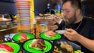 Kura REVOLVING Sushi 🍱 🍣 • How Many Plates Did We Eat?!? MUKBANG eating SHOW!