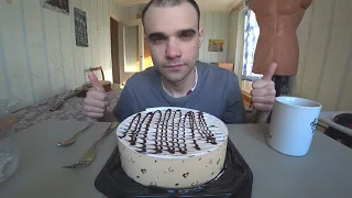 МУКБАНГ / ТОРТ / CAKE / ЗЕБРА  от "БИСКВИТНЫЙ ДВОР" / SWEET / ОБЖОР / EATING ASMR Mukbang АСМР 먹방