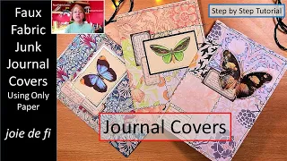 Faux Fabric Junk Journal Covers Using Only Paper ⭐ Using Artymaze Papers