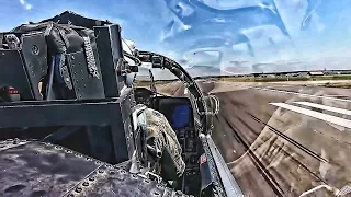 F-15E Strike Eagles Takeoff + F-15D Cockpit View Takeoff