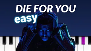 The Weeknd - Die For You  EASY PIANO TUTORIAL