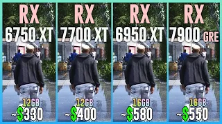 RX 6750 XT vs RX 7700 XT vs RX 6950 XT vs RX 7900 GRE - Test in 20 Games