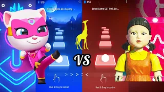 Talking Angela vs Squid Game   ZUZU GAME  PLAY STORY  Tiles Hop EDM Rush