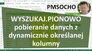 excel-381 - WYSZUKAJ.PIONOWO i pobieranie danych z dynamicznie określanej kolumny