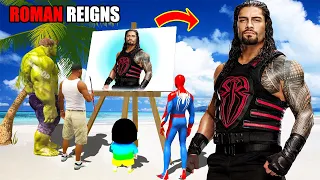 GTA 5 | GTA5 BUT WHATEVER ROMAN REIGNS HULK SHINCHAN, FRANKLIN & IRON MAN DRAWS COMES TO REAL LIFE