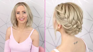 Super Easy Braided Updo For Short Hair!💖