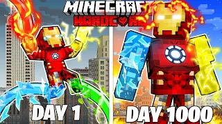 I Survived 1000 Days As ELEMENTAL IRONMAN in HARDCORE Minecraft! (Full Story)