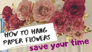 Hang Paper flowers to curtains // How to