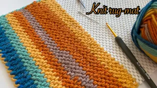 Very easy mat-carpet-rug making with needle (for beginners)