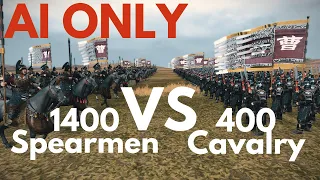 THREE KINGDOMS Total War: AI ONLY - 1400 Spearmen VS 400 Calvary