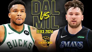 Dallas Mavericks vs Milwaukee Bucks Full Game Highlights | February 3, 2024 | FreeDawkins