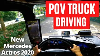 New Mercedes Actros - POV Truck Driving - Gorinchem 🇳🇱 Cockpit View