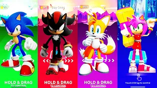 Sonic VS Shadow VS Tails VS Amy Rose || Prime Sonic Tiles Hop Edm Ruch