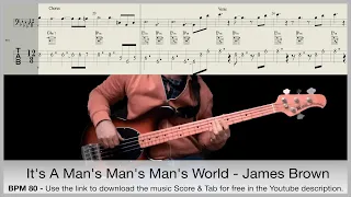 It's A Man's Man's Man's World - James Brown bass guitar cover with score and tab