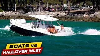 NOOB CAPTAIN PUTS THE ENTIRE CREW UNDER WATER !! | Boats vs Haulover Inlet