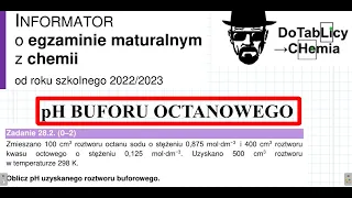 pH BUFORU OCTANOWEGO WYJAŚNIENIE BUFORY. ZADANIE 28 CKE 2023 INFORMATOR #chemia #chemistry