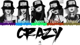 🤪😘 4MINUTE (포미닛) - Crazy (미쳐) [Color Coded Lyrics Han|Rom|Esp] 😘🤪