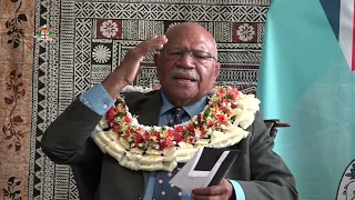 Fiji's Prime Minister delivers address at the Traditional Ceremony of Welcome by MOFA