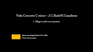 Viola Concerto C minor - I. Allegro molto - J. C. Bach/H. Casadesus [PIANO ACCOMPANIMENT FOR VIOLA]