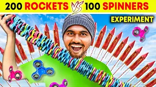 Firing off 200 ROCKETS  ALL AT ONCE IN 100 SPINNERS | Sivakasi Crackers | Mad Brothers