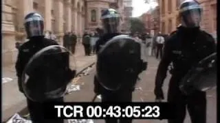 Criminal Justice Bill protests 1994- rocking gates of Downing st