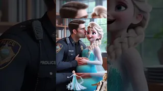 pregnant princess kissing by police #disney #princess