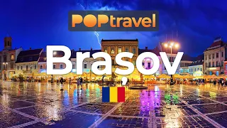 BRASOV, Romania 🇷🇴 - Rain and Thunderstorm at Night - 4K 60fps