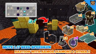 Minecraft pe 1.17 seed speedrun - Village & Stronghold / Portal & Bastion with Armor Diamond / Other