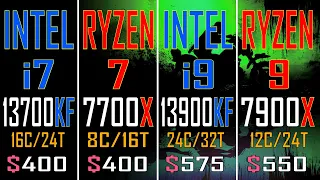 RYZEN 7 7700X vs INTEL i7 13700KF vs RYZEN 9 7900X vs INTEL i9 13900KF // PC GAMES BENCHMARK TEST //