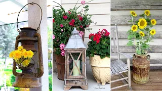 33+ Rustic Farmhouse Porch Decor Ideas to Show Off This Season | DIY Gardening