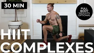 30 Min Dumbbell Full Body HIIT Cardio Complex Workout (SUPER SWEATY)