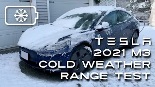 2021 Tesla Model 3 Standard Range Plus Cold Weather Highway Range Test