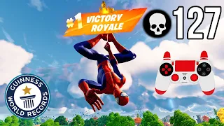 High Elimination Solo vs Squads Wins Gameplay SpiderMan 127 Kills (Fortnite Chapter 4)