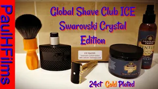 Global Shave Club "ICE Swarovski Crystal Edition" 24ct Plated Gold DE Razor