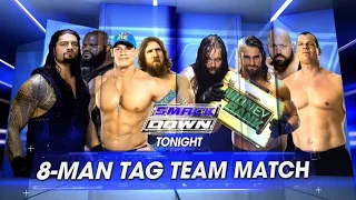 John Cena, Reigns, Bryan & Henry Vs Seth Rollins, Wyatt, Kane & Show - Smackdown 26/03/2015 Español