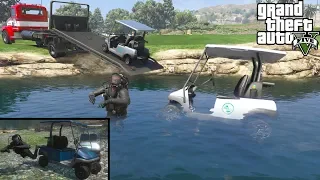 GTA 5 Real Life Mod #162 Rollback Tow Truck Winching 2 Golf Carts Out Of The Water & Scuba Diving