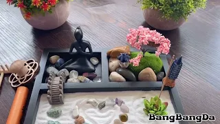 Desktop Meditation Yoga Zen Garden Kit Tabletop Rock Sand Chakra Shrine Altar Meditation Decor