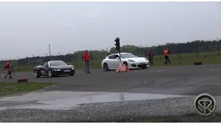 DRAG RACE: Audi R8 VS Porsche Panamera!