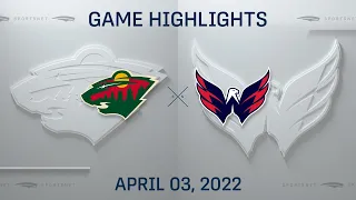 NHL Highlights | Wild vs. Capitals - Apr. 3, 2022