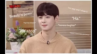 cha eunwoo being praised for his beautifulness for 3 minutes straight.
