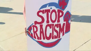 Protests over Cleveland Indians' name take place ahead of opener