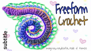 🌈Como Tejer un Espiral a Crochet💧 Forma Libre🌈 How to Crochet  Freeform Spiral🌈Spirals Motif🌈