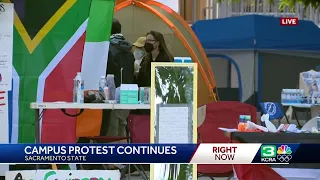 Student protestors reach 24-hour mark on Sacramento State campus