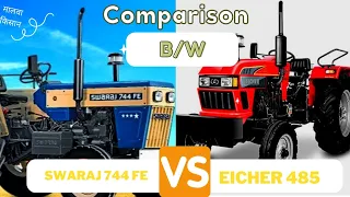 Swaraj 744 FE vs Eicher 485 // Comparison Price, milage And Specifications 2022 model #eicher485