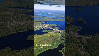 Flying over Bala Ontario Canada.