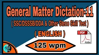 General Matter Dictation 125 wpm l--l English Dictation 125 wpm l--l English Shorthand 125 wpm l--l