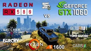 RX 580 vs GTX 1060 Test in 6 Games (Ryzen 1600)