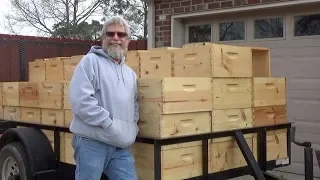 Using hot wax dipping to preserve bee hive boxes